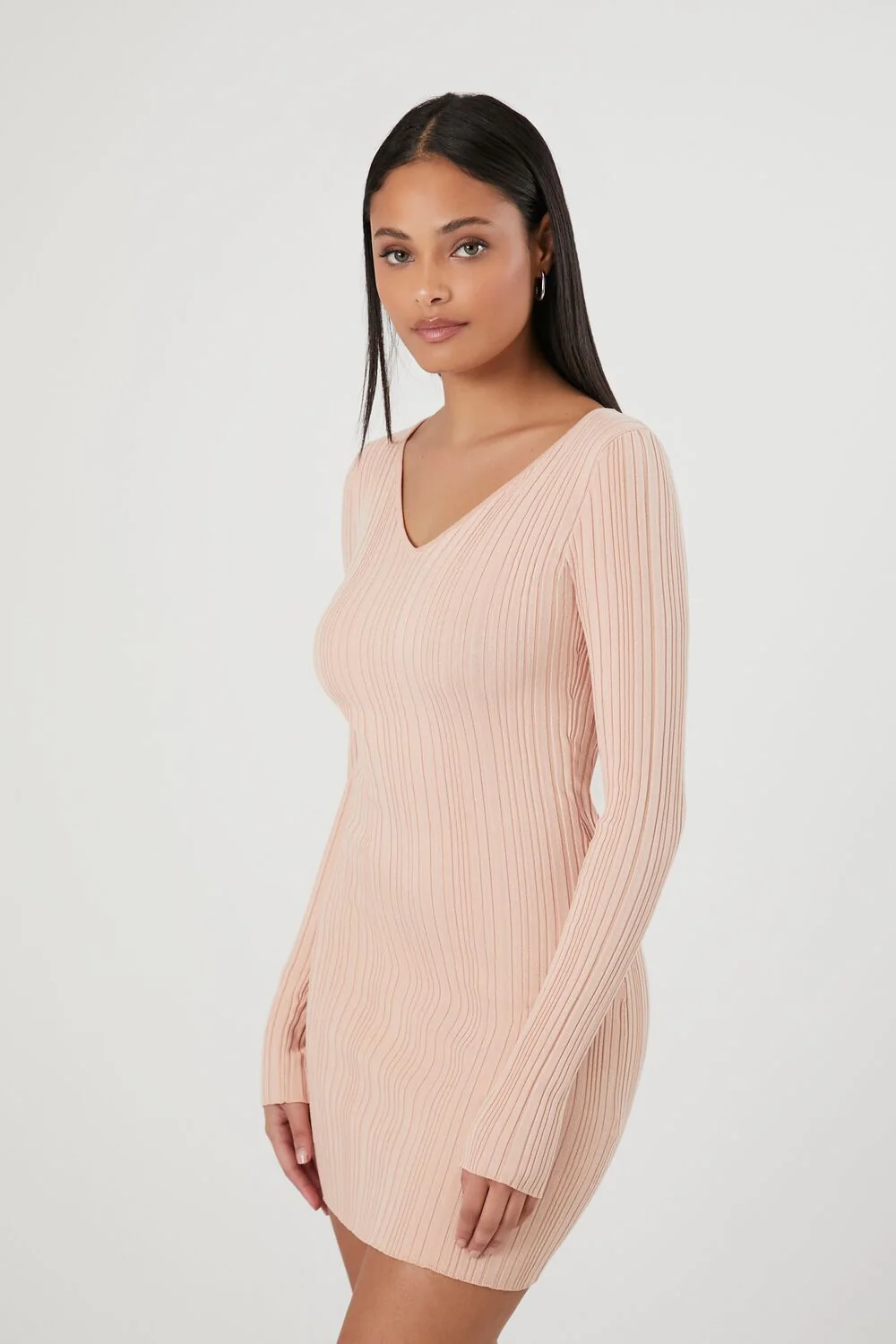 Bodycon Ribbed Sweater Dress - Image 2