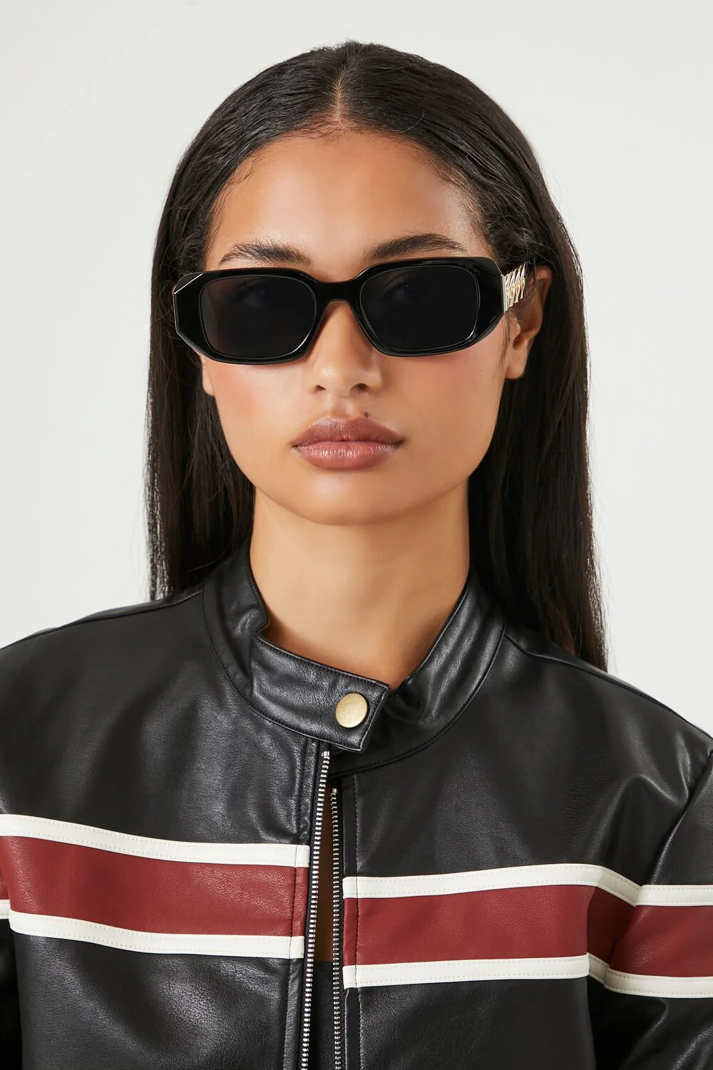 Rectangular Curb Chain Sunglasses - Image 3