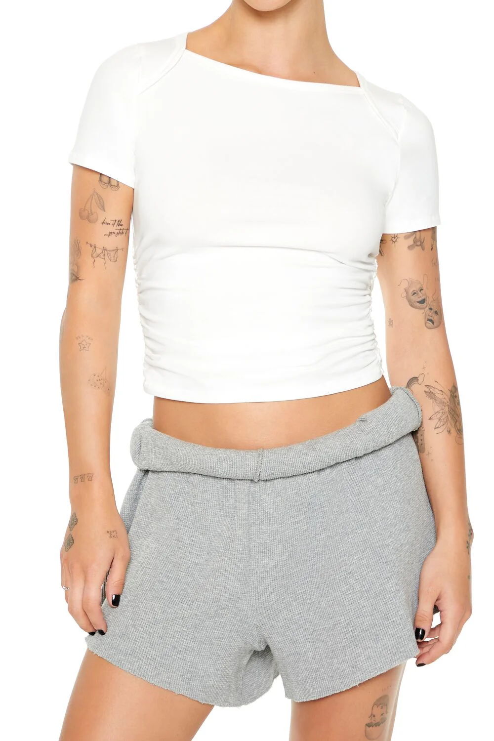 Ruched Cropped Tee - Image 10