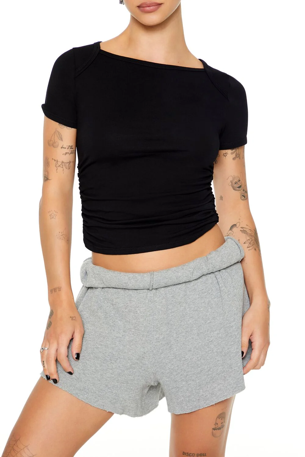 Ruched Cropped Tee - Image 5