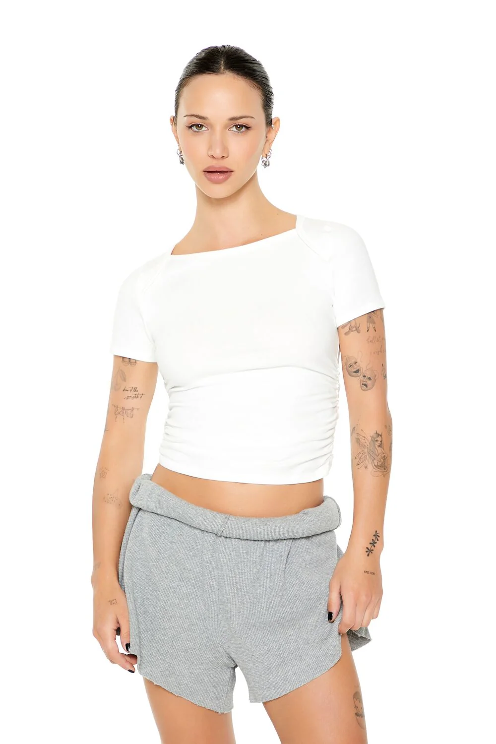 Ruched Cropped Tee - Image 6