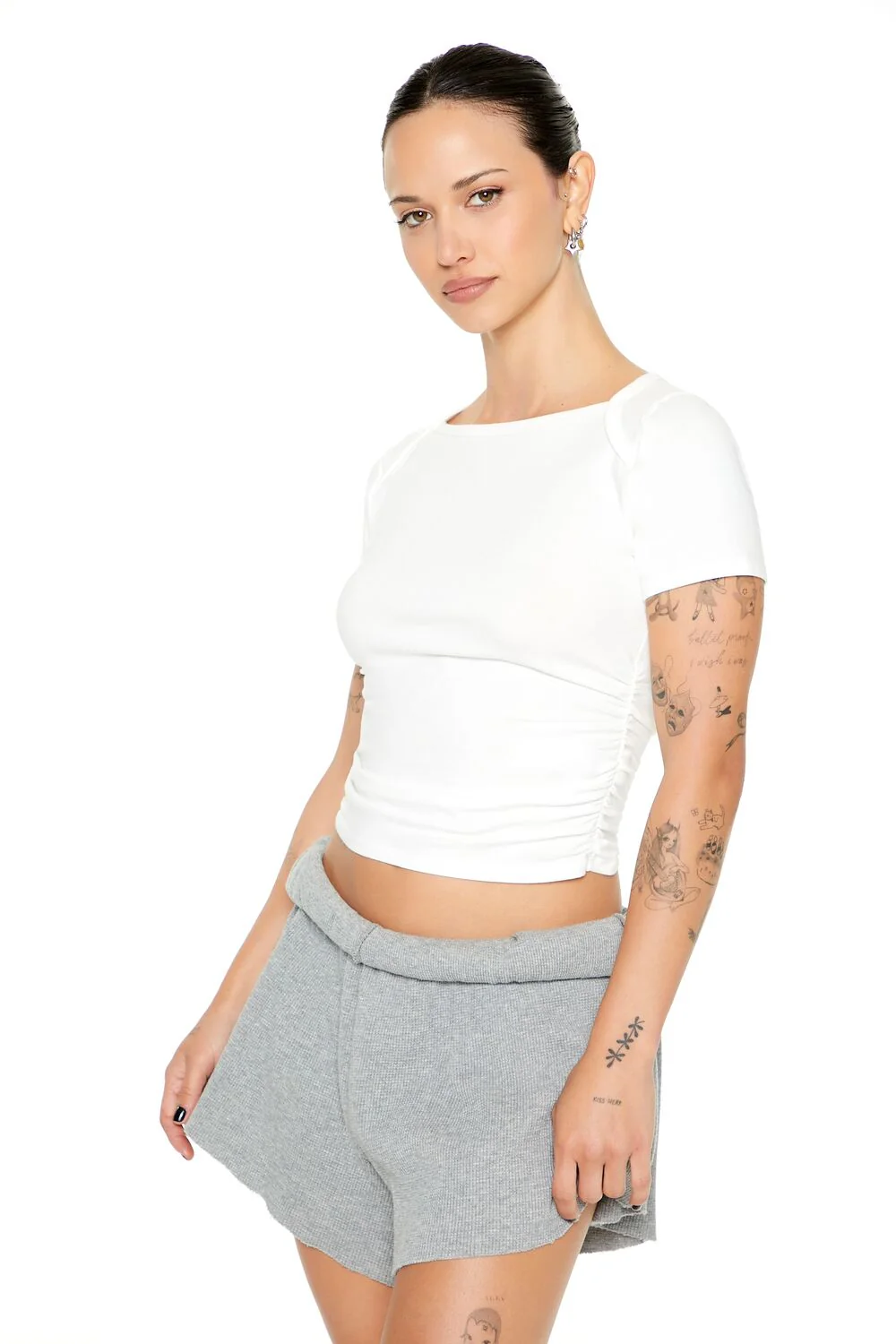 Ruched Cropped Tee - Image 7