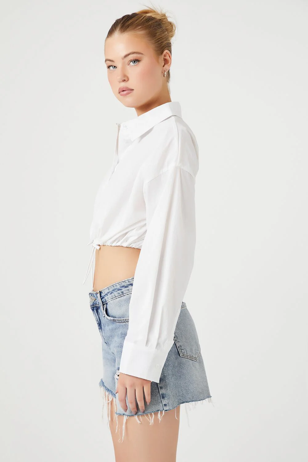 Cropped Drawstring Shirt - Image 2