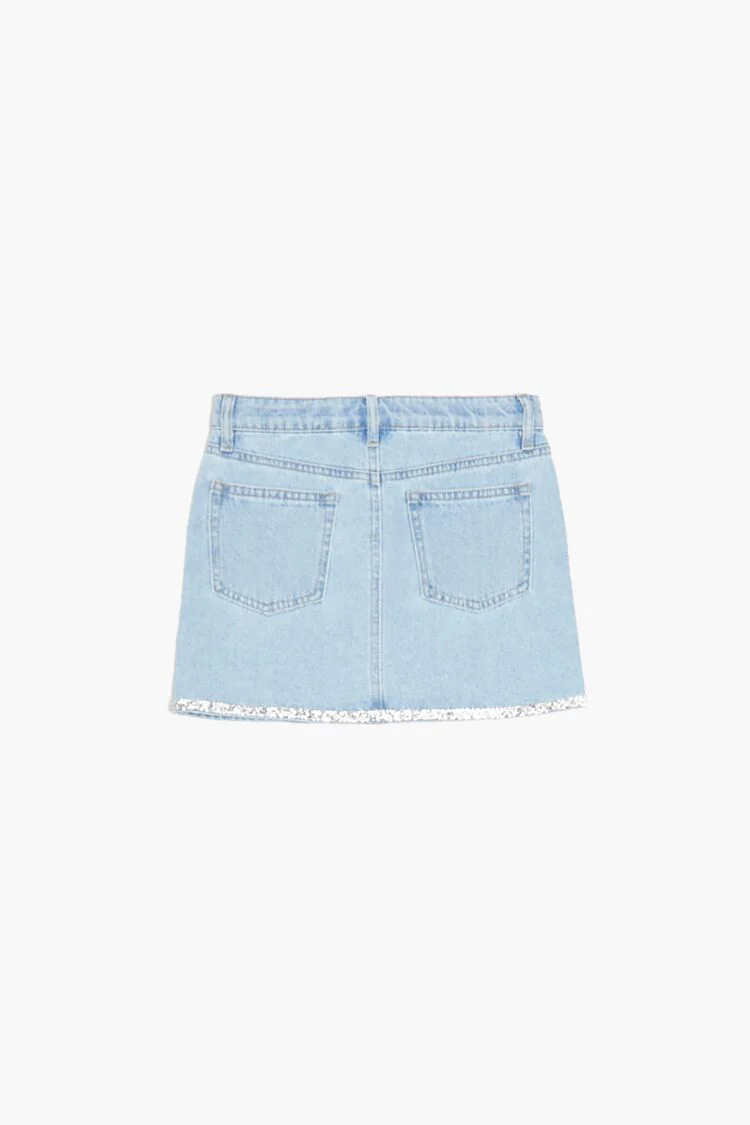 Girls Rhinestone Denim Skirt (Kids) - Image 2