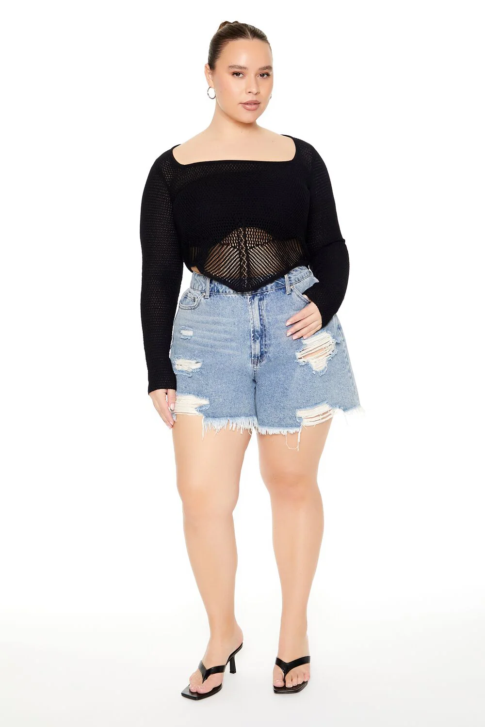 Plus Size Sweater-Knit Crop Top - Image 4