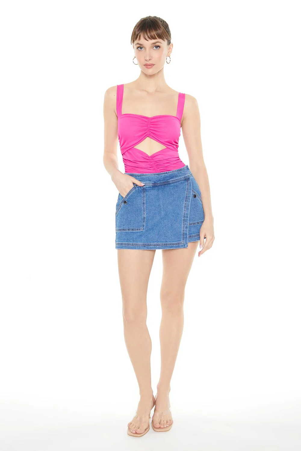 Ruched Mesh Cutout Bodysuit - Image 4