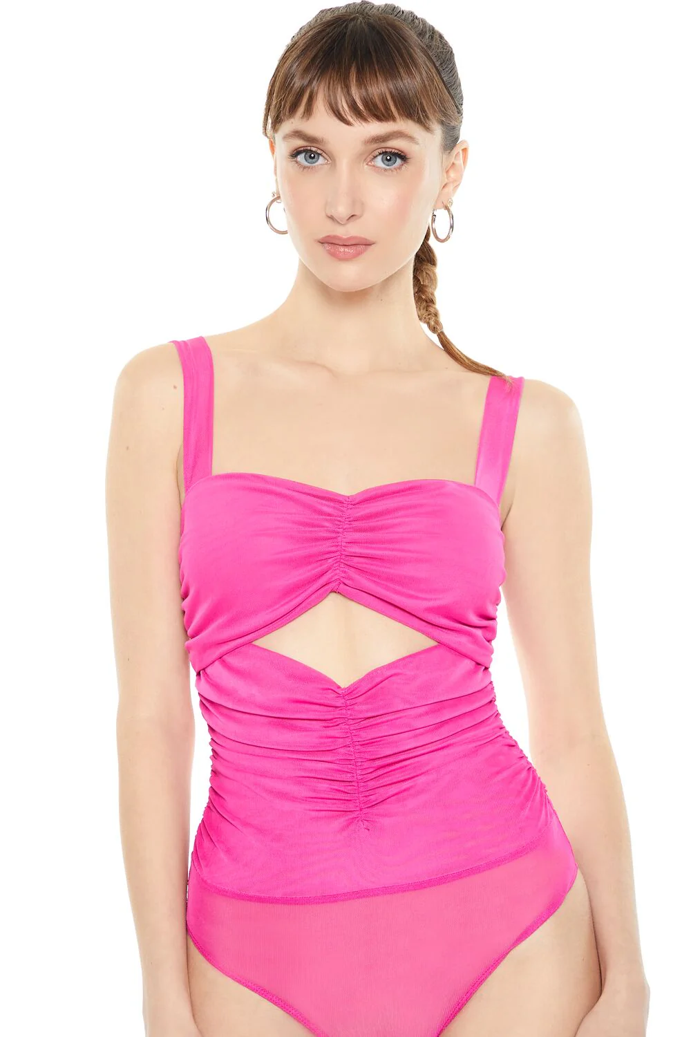 Ruched Mesh Cutout Bodysuit - Image 5