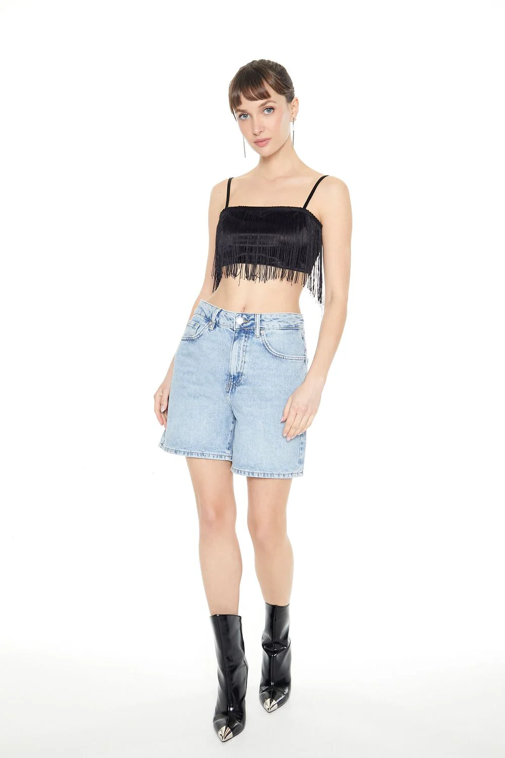 Satin Fringe Cropped Cami - Image 4