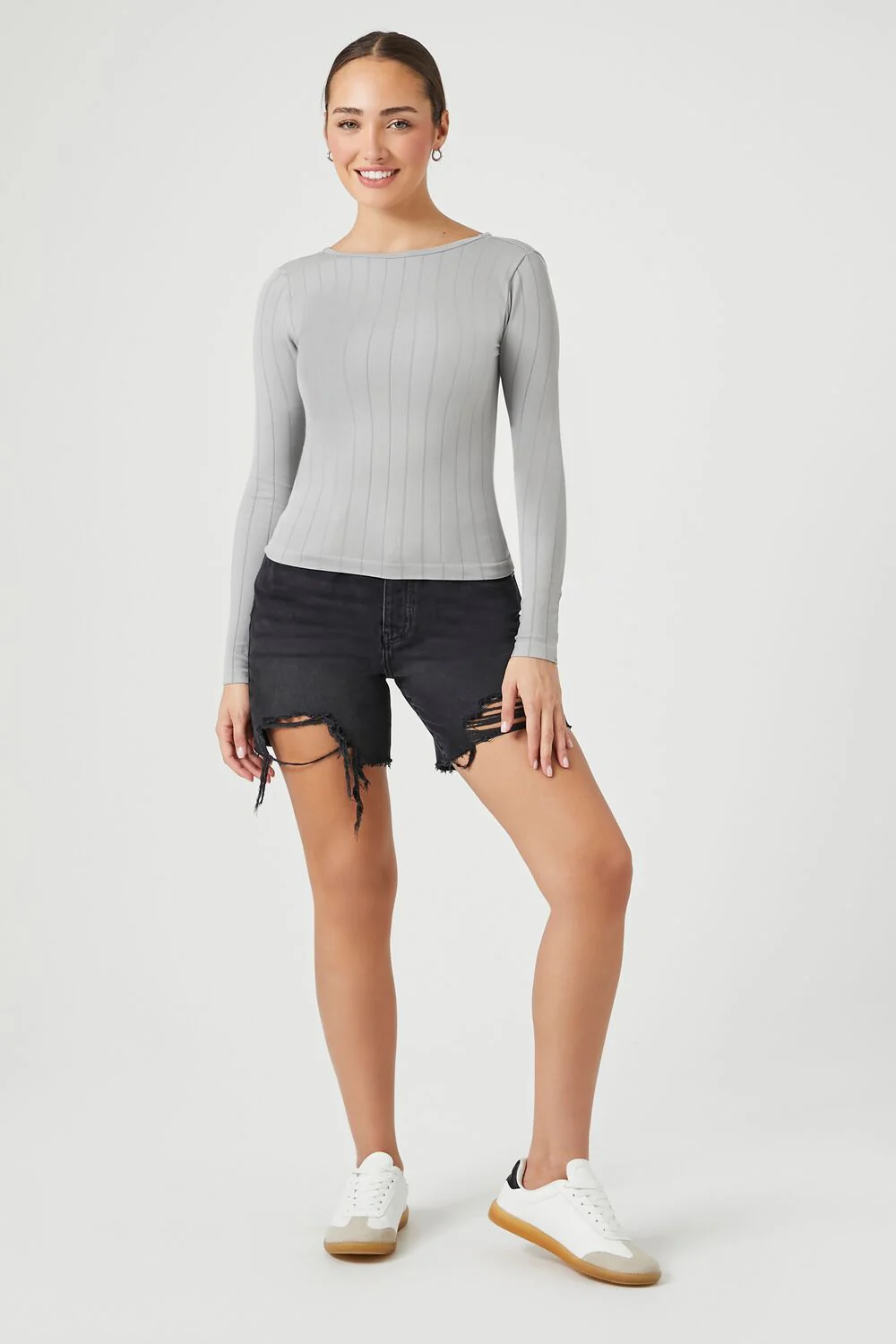 Seamless Ribbed Scoop-Back Top - Image 4