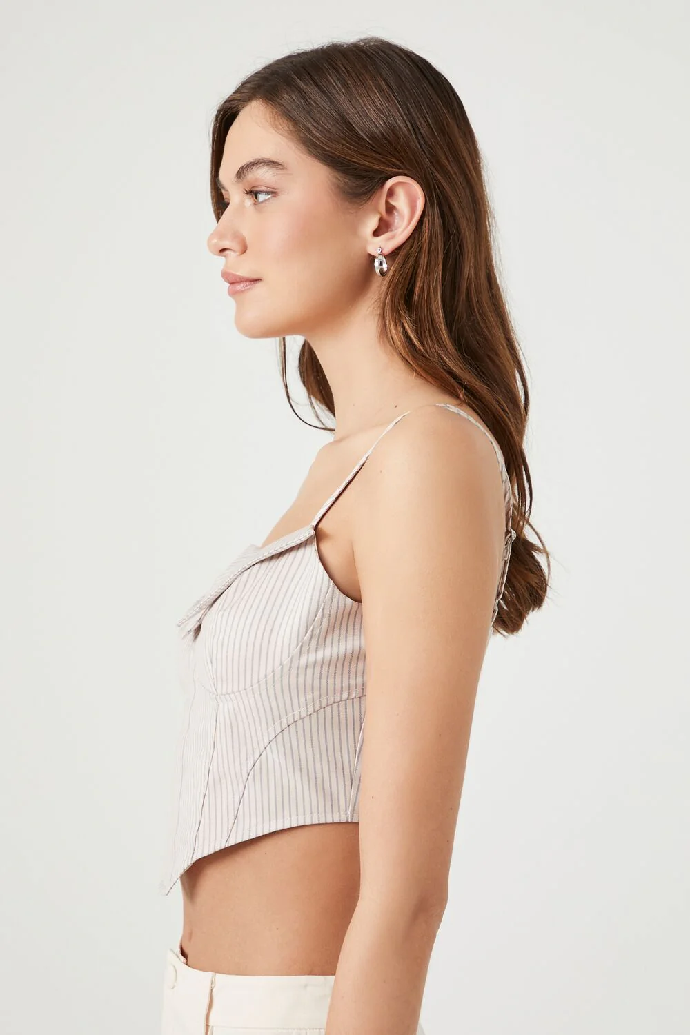 Pinstriped Bustier Cropped Cami - Image 2