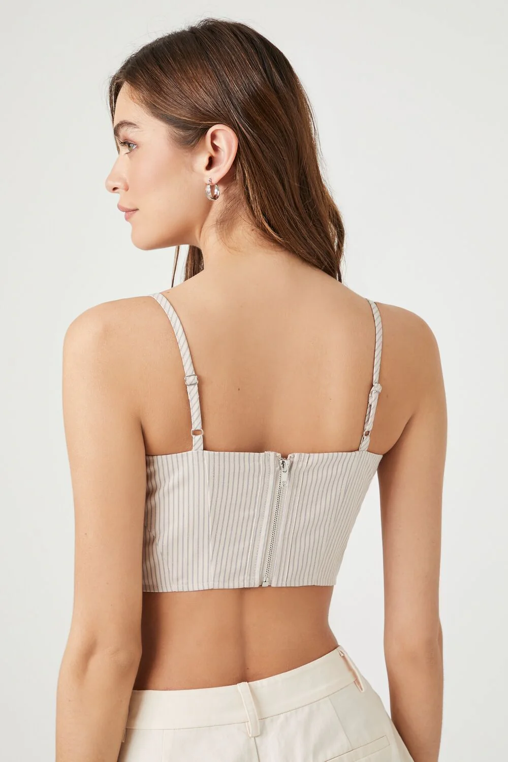 Pinstriped Bustier Cropped Cami - Image 3