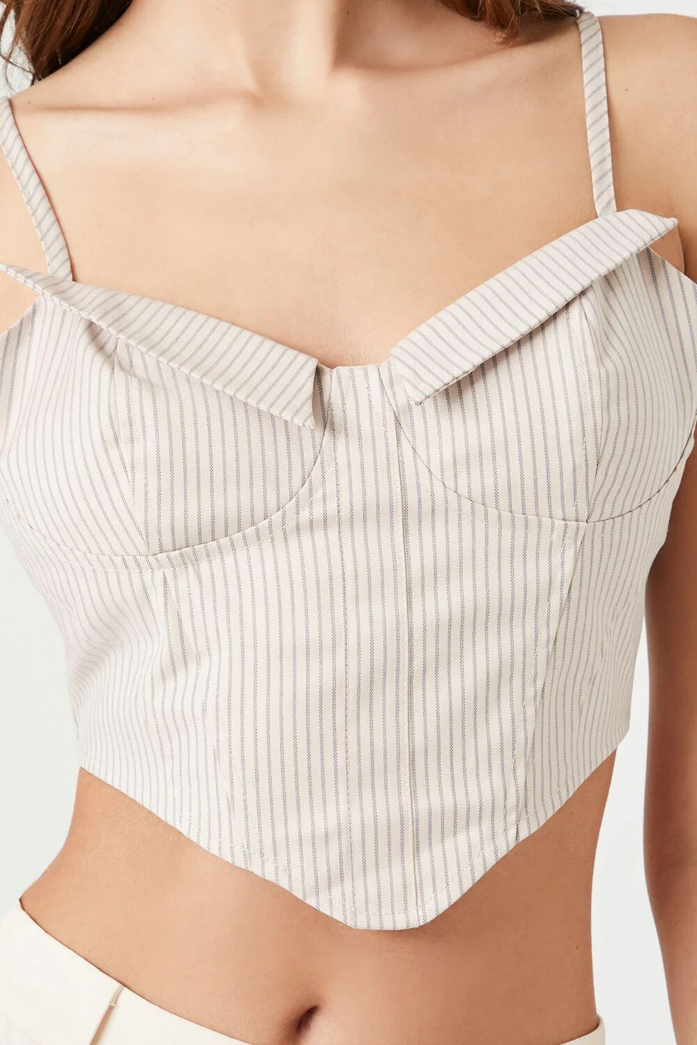 Pinstriped Bustier Cropped Cami - Image 5