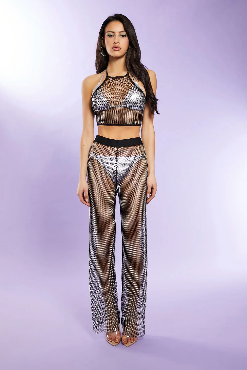 Sheer Mesh Halter Crop Top - Image 4