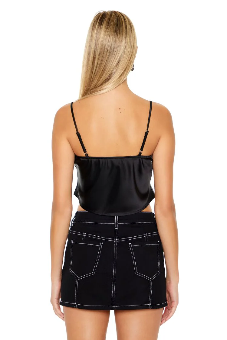 Lace-Trim Cropped Cami - Image 3