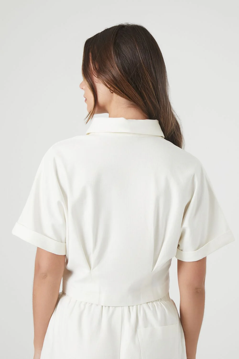 Cropped Button-Up Shirt - Image 3