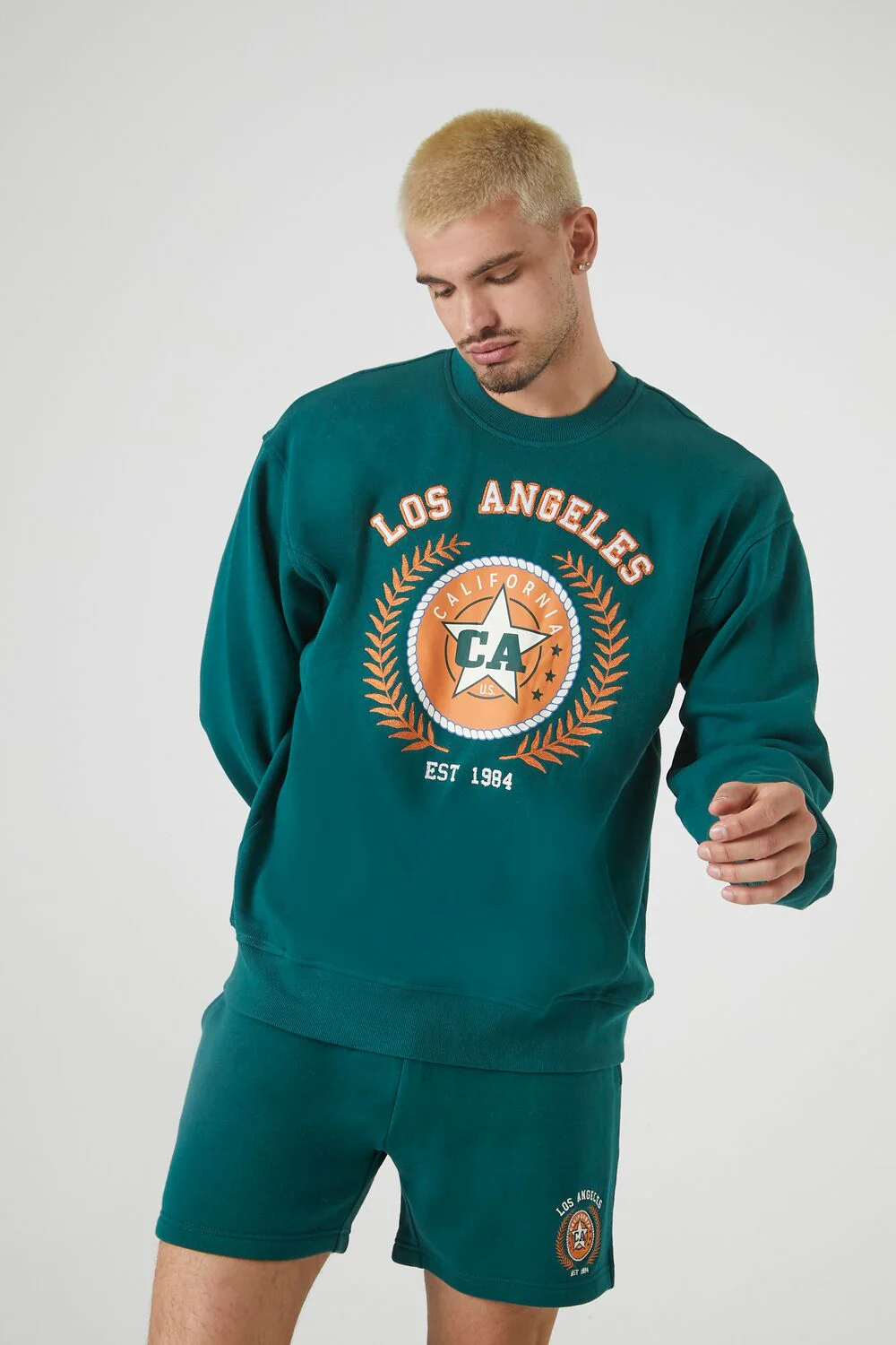Embroidered Patch Los Angeles Graphic Shorts - Image 7
