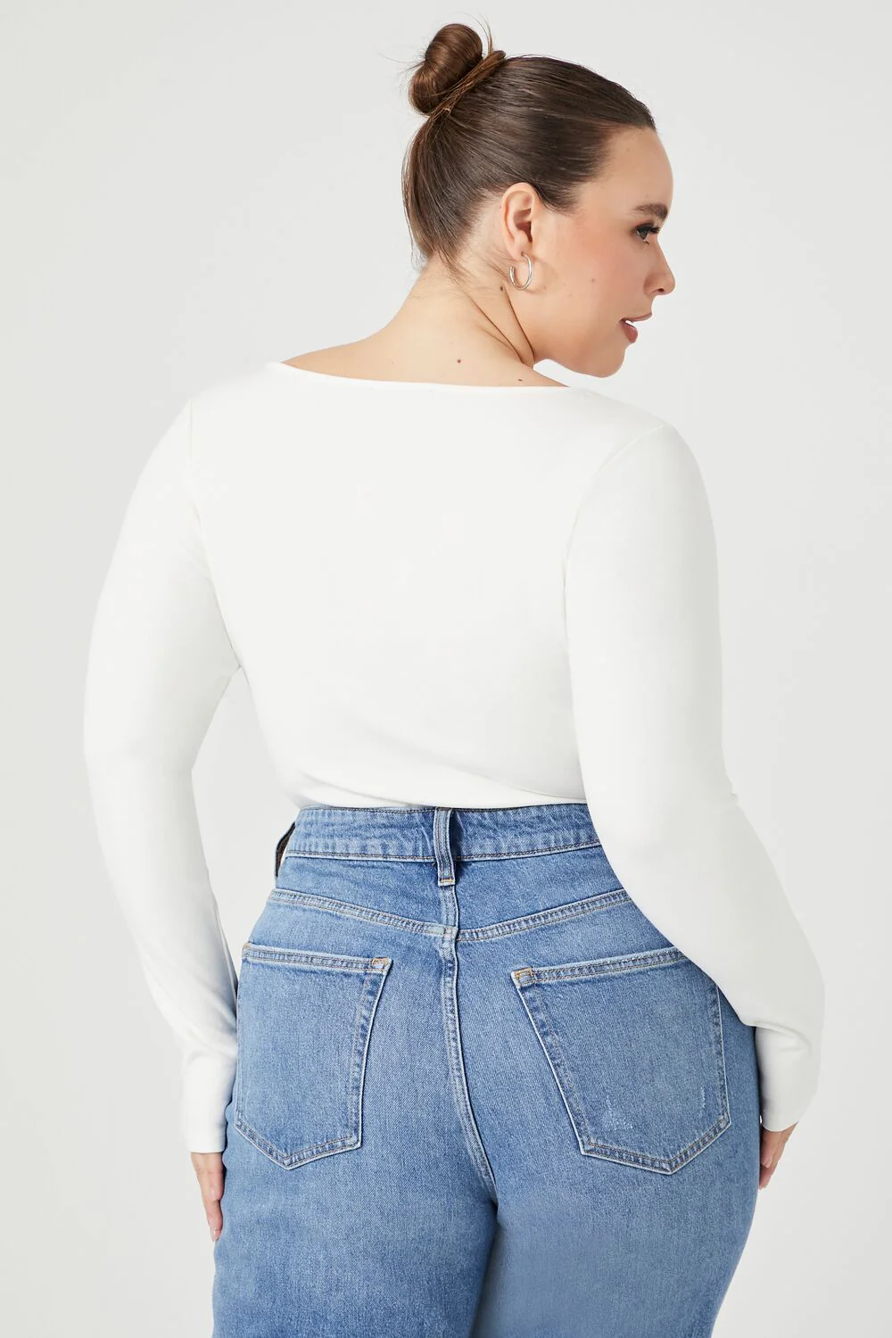 Plus Size Fitted V-Neck Bodysuit - Image 3