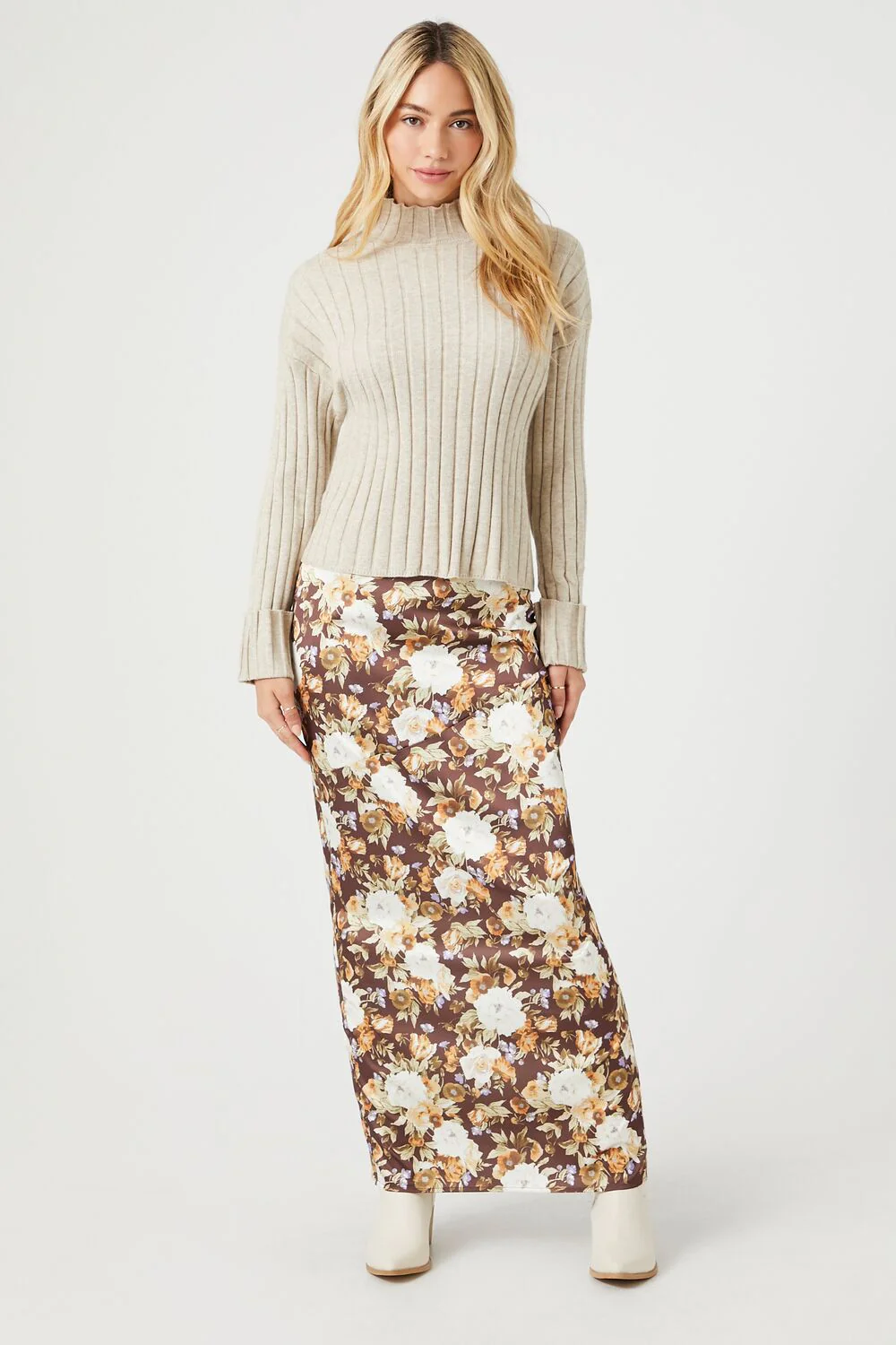 Rib-Knit Mock Neck Sweater - Image 4