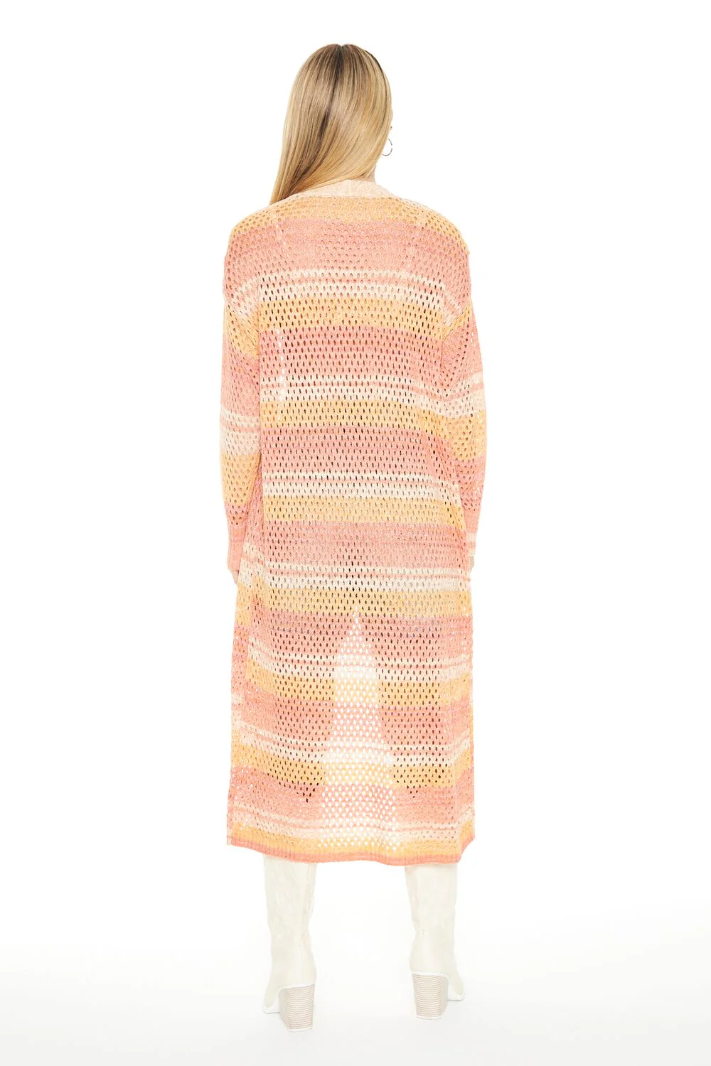 Striped Longline Cardigan Sweater - Image 3
