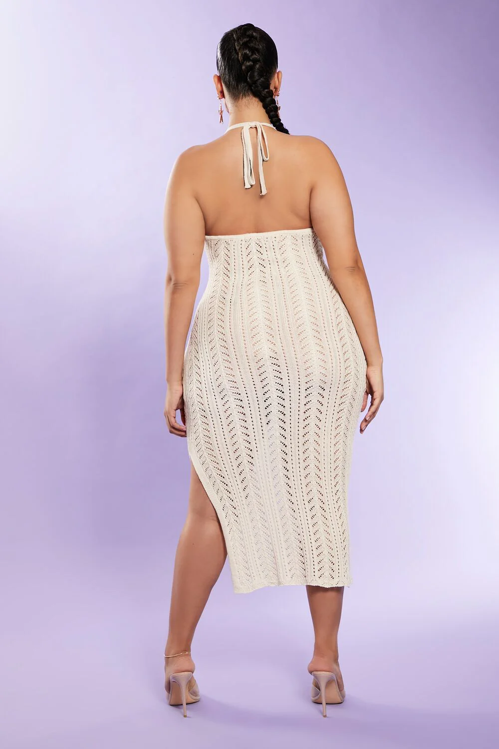 Plus Size Halter Midi Sweater Dress - Image 3
