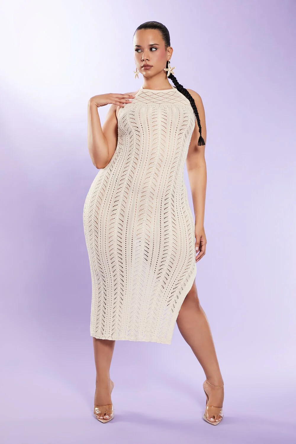 Plus Size Halter Midi Sweater Dress - Image 4