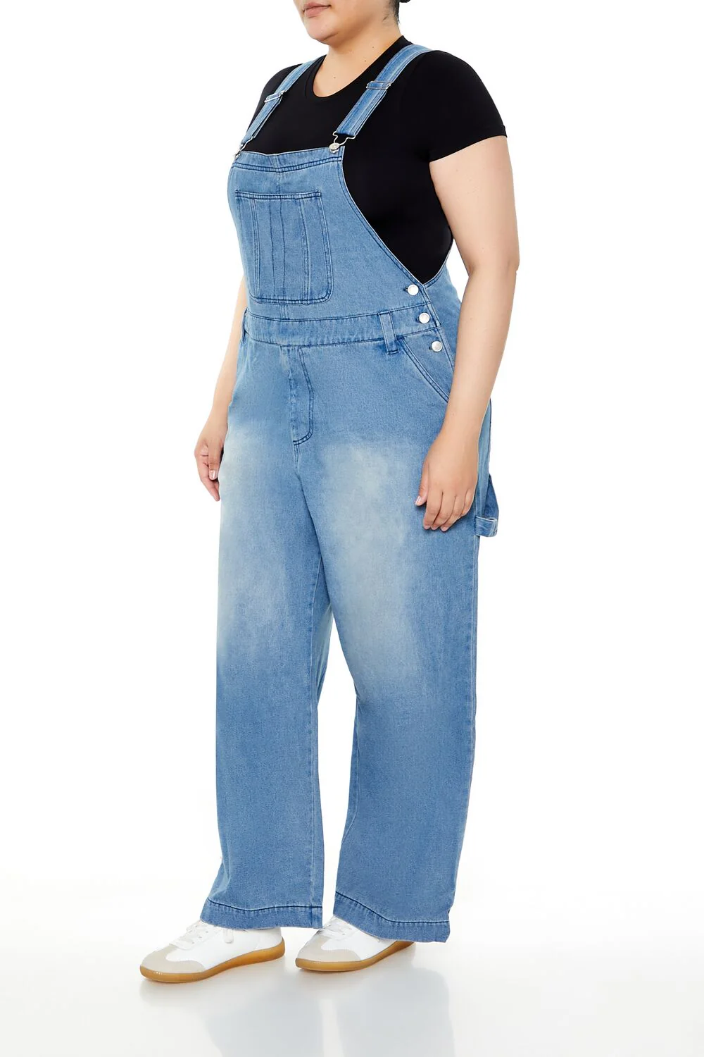Plus Size Utility Denim Overalls - Image 3
