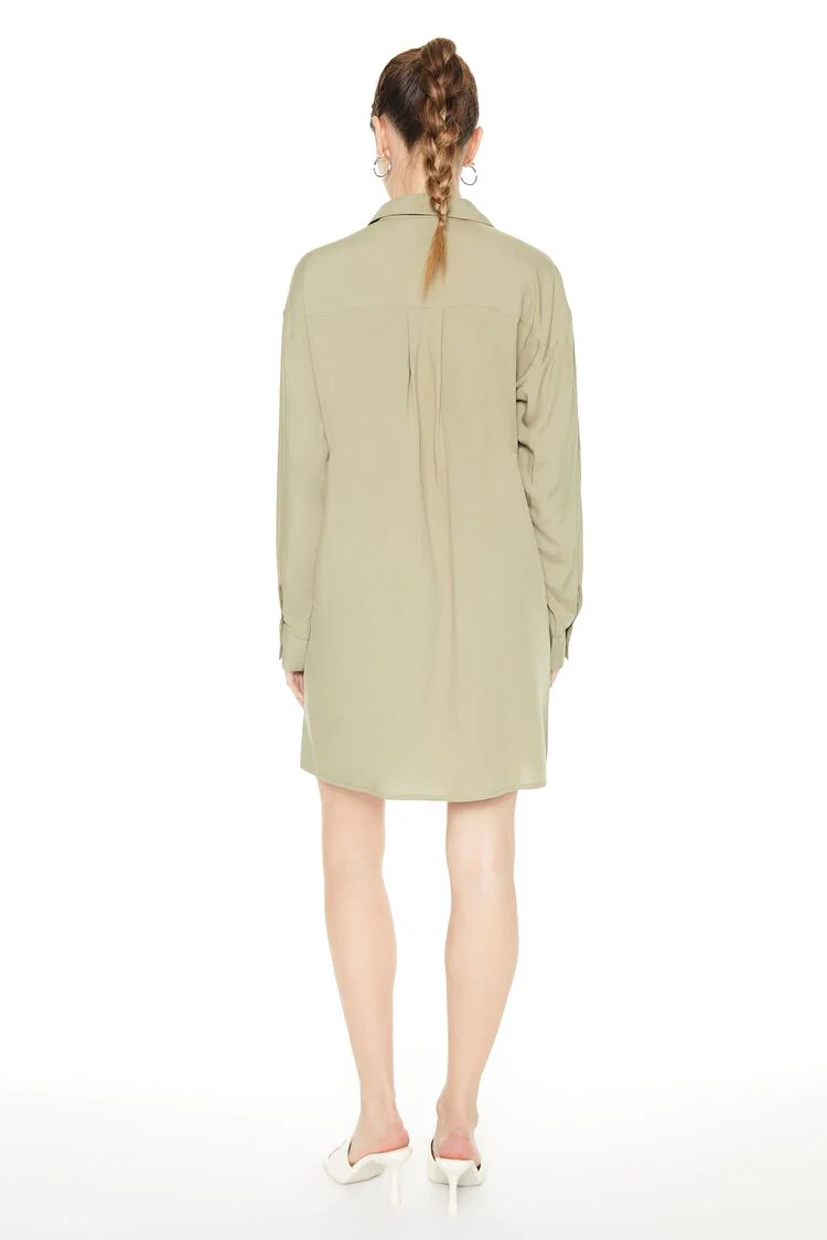 Drop-Sleeve Shift Shirt Dress - Image 3