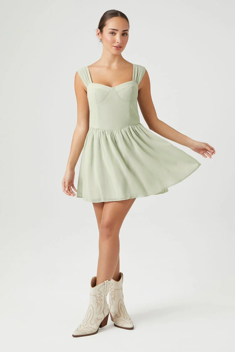 Chiffon Bustier Mini Dress - Image 4