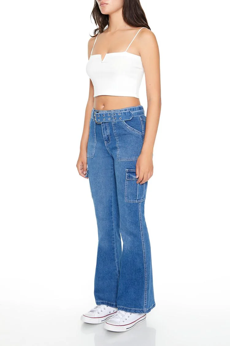 Low-Rise Cargo Flare Jeans - Image 2
