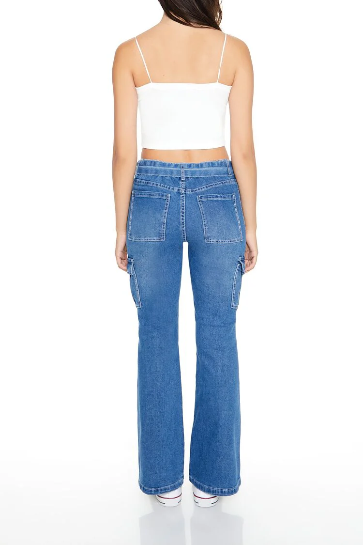 Low-Rise Cargo Flare Jeans - Image 3