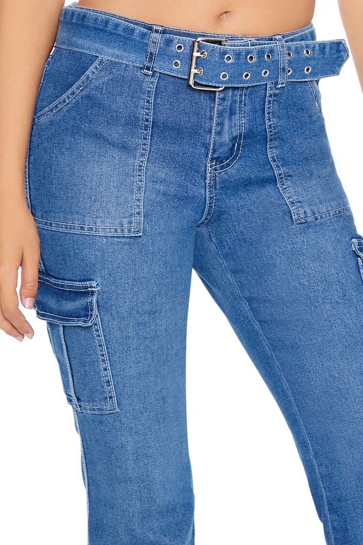 Low-Rise Cargo Flare Jeans - Image 5
