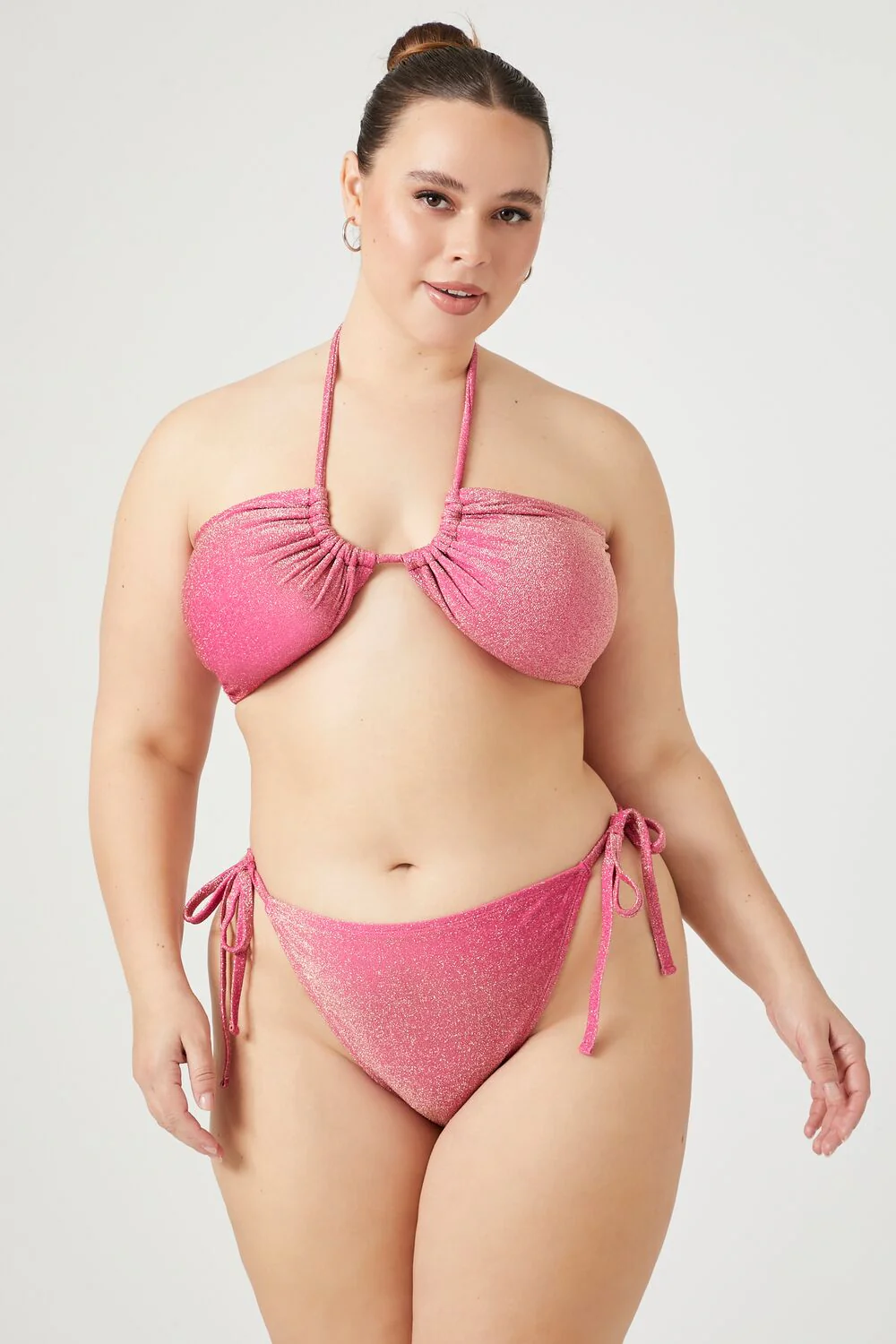 Plus Size Glitter Knit String Bikini Bottoms - Image 5