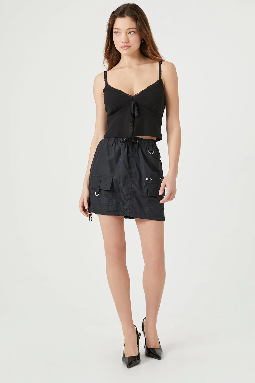 Drawstring Cargo Mini Skirt - Image 5