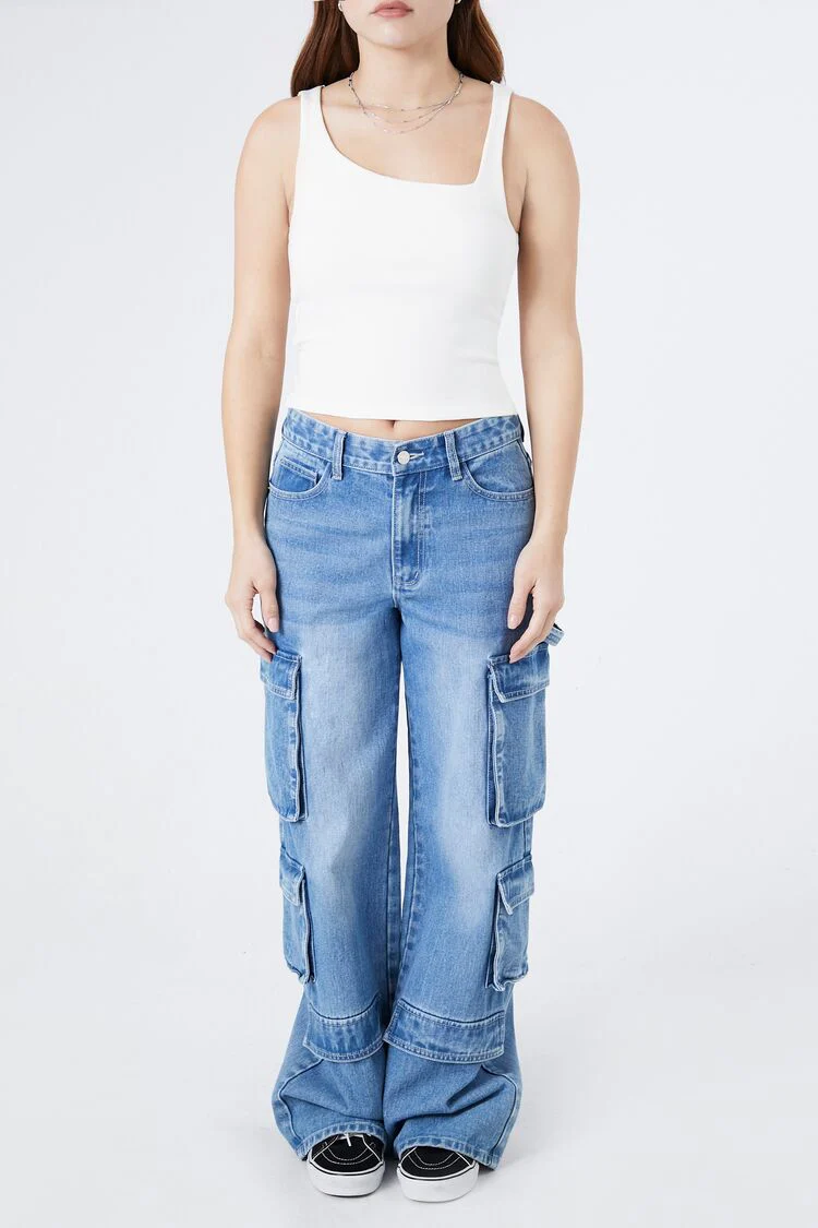 Ribbed Asymmetrical Tank Top - Image 2