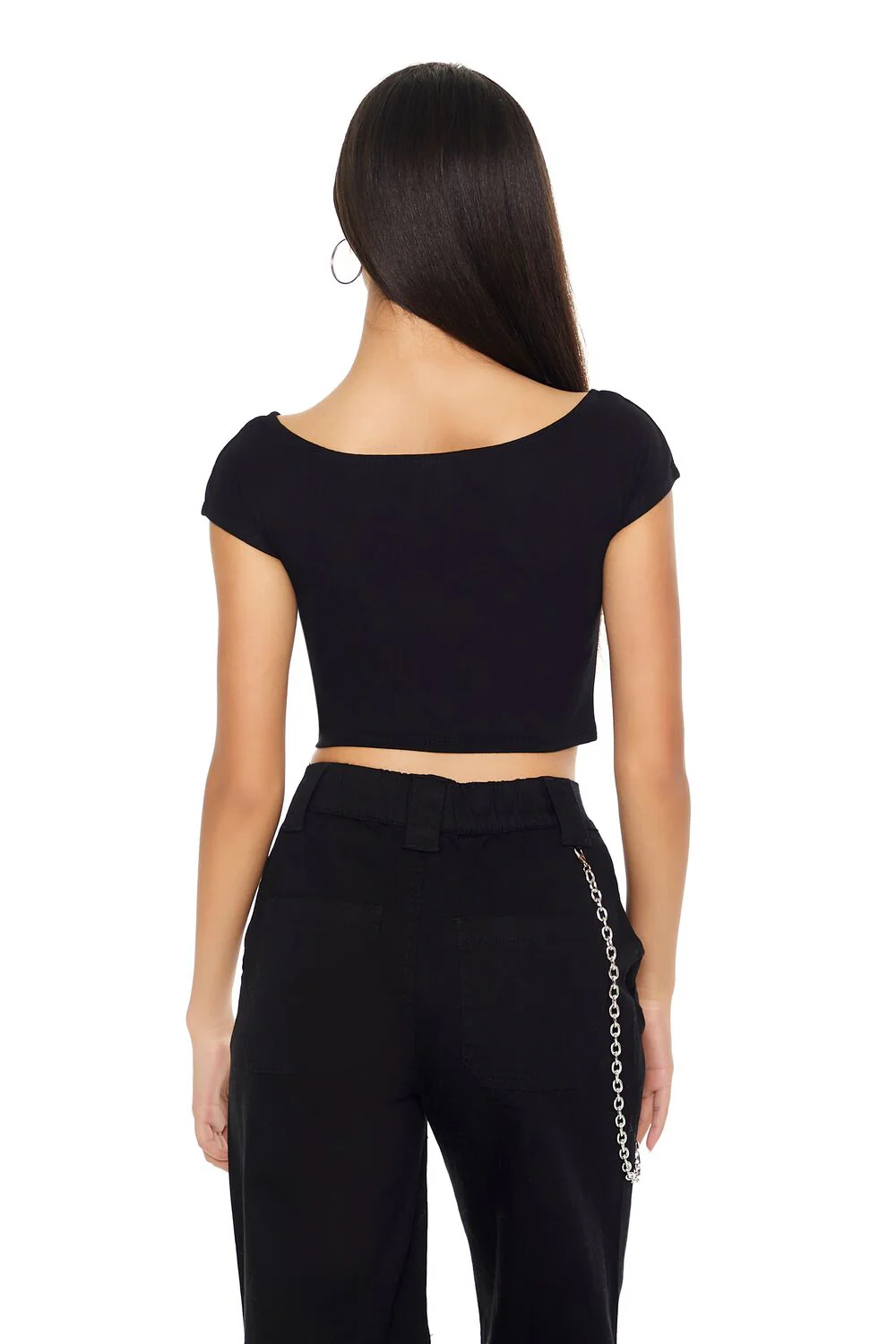 Cropped Boat-Neck Tee - Image 3