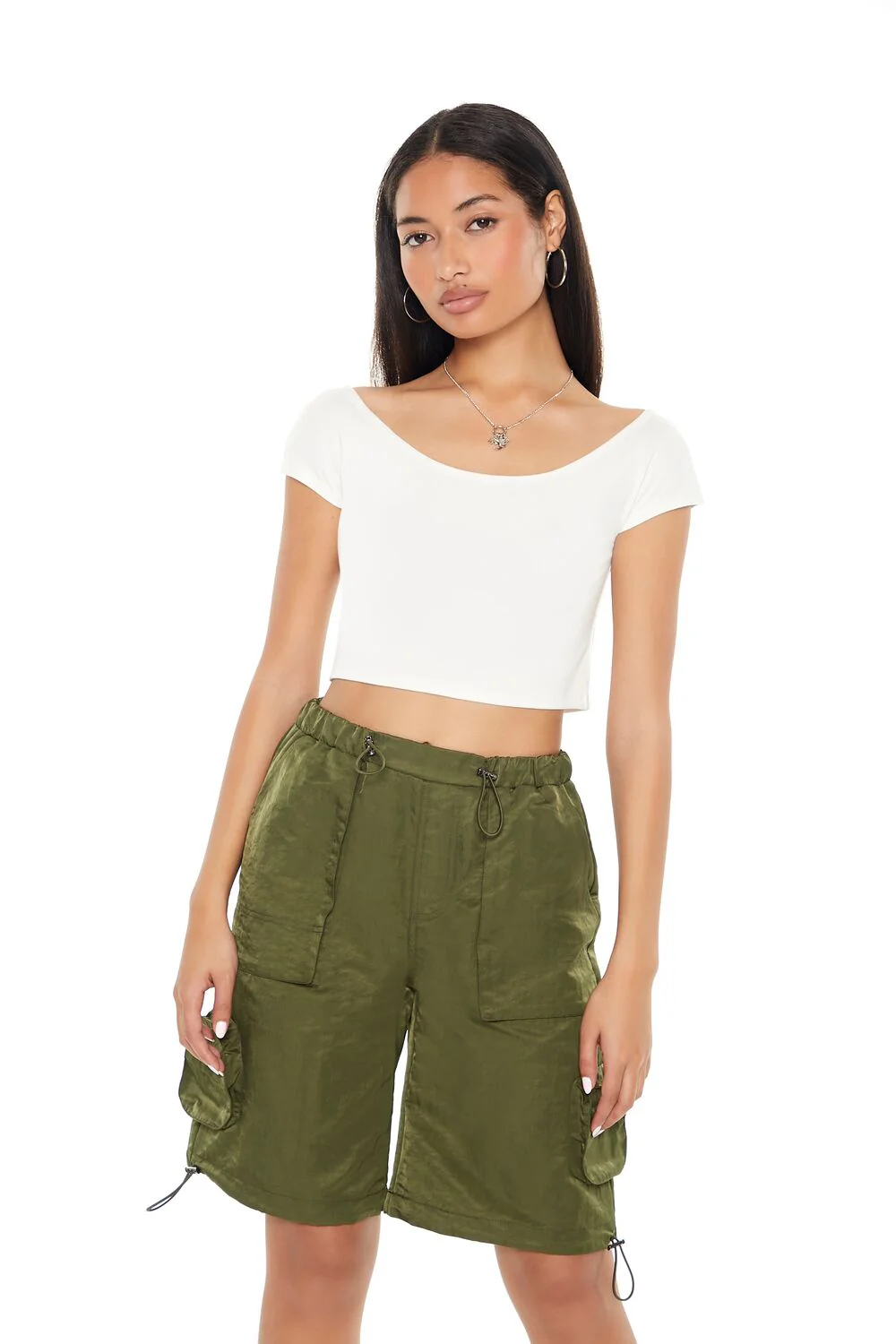 Cropped Boat-Neck Tee - Image 6