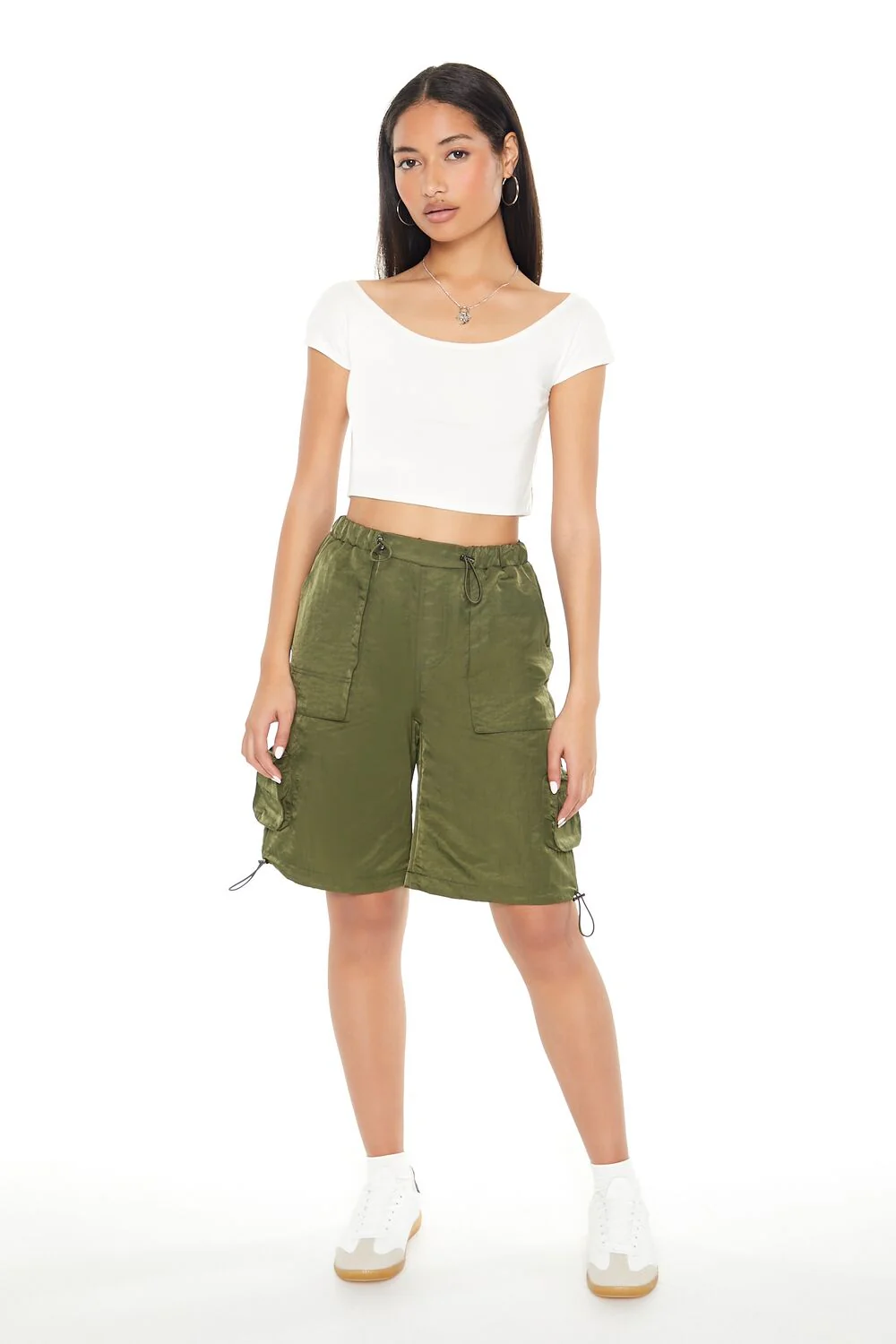 Cropped Boat-Neck Tee - Image 9