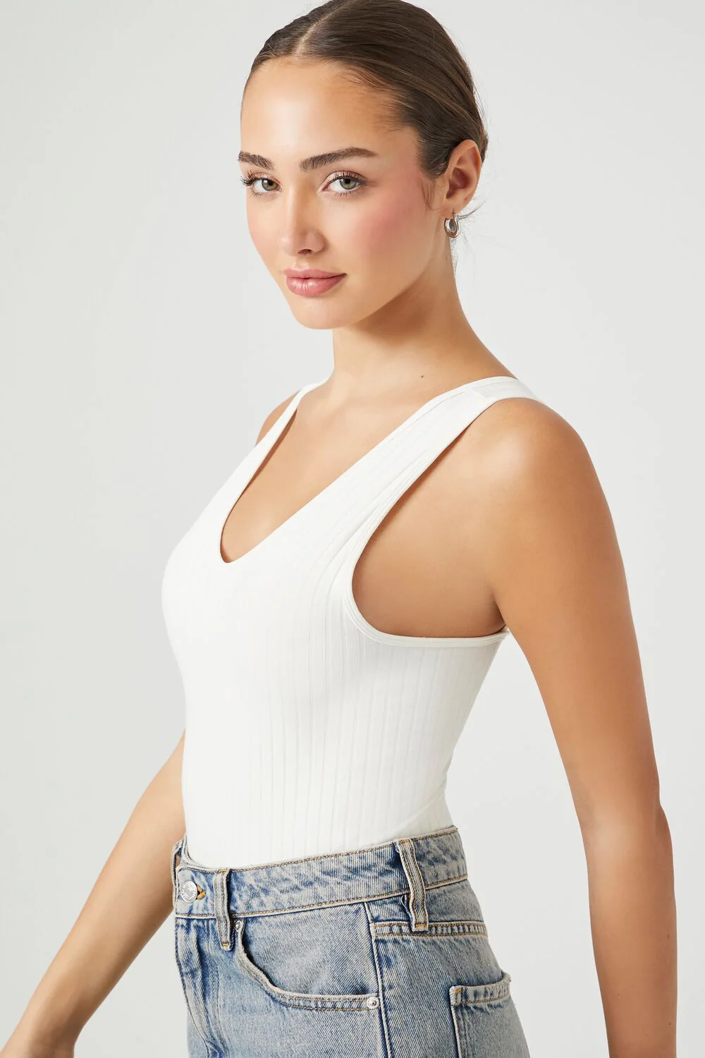 Seamless Ribbed Tank Bodysuit - Image 7