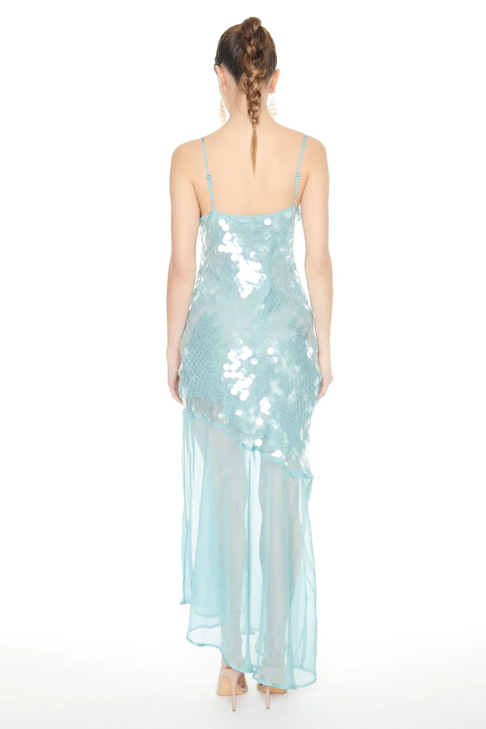 Asymmetrical Sequin Midi Dress - Image 3