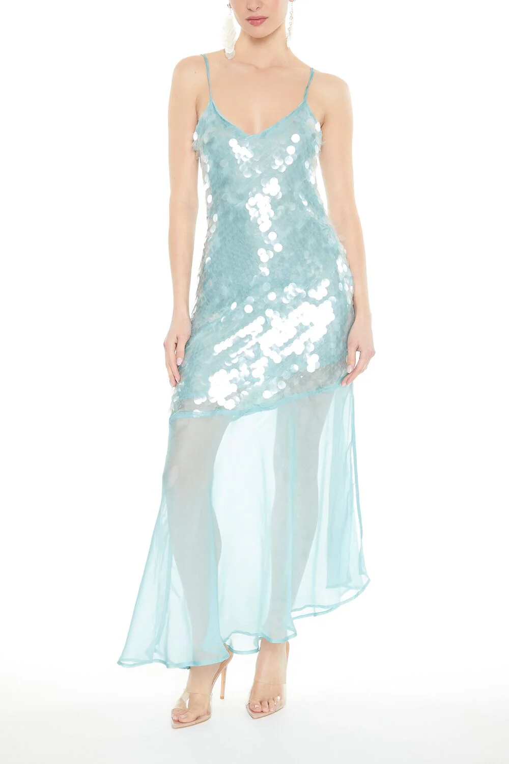 Asymmetrical Sequin Midi Dress - Image 4