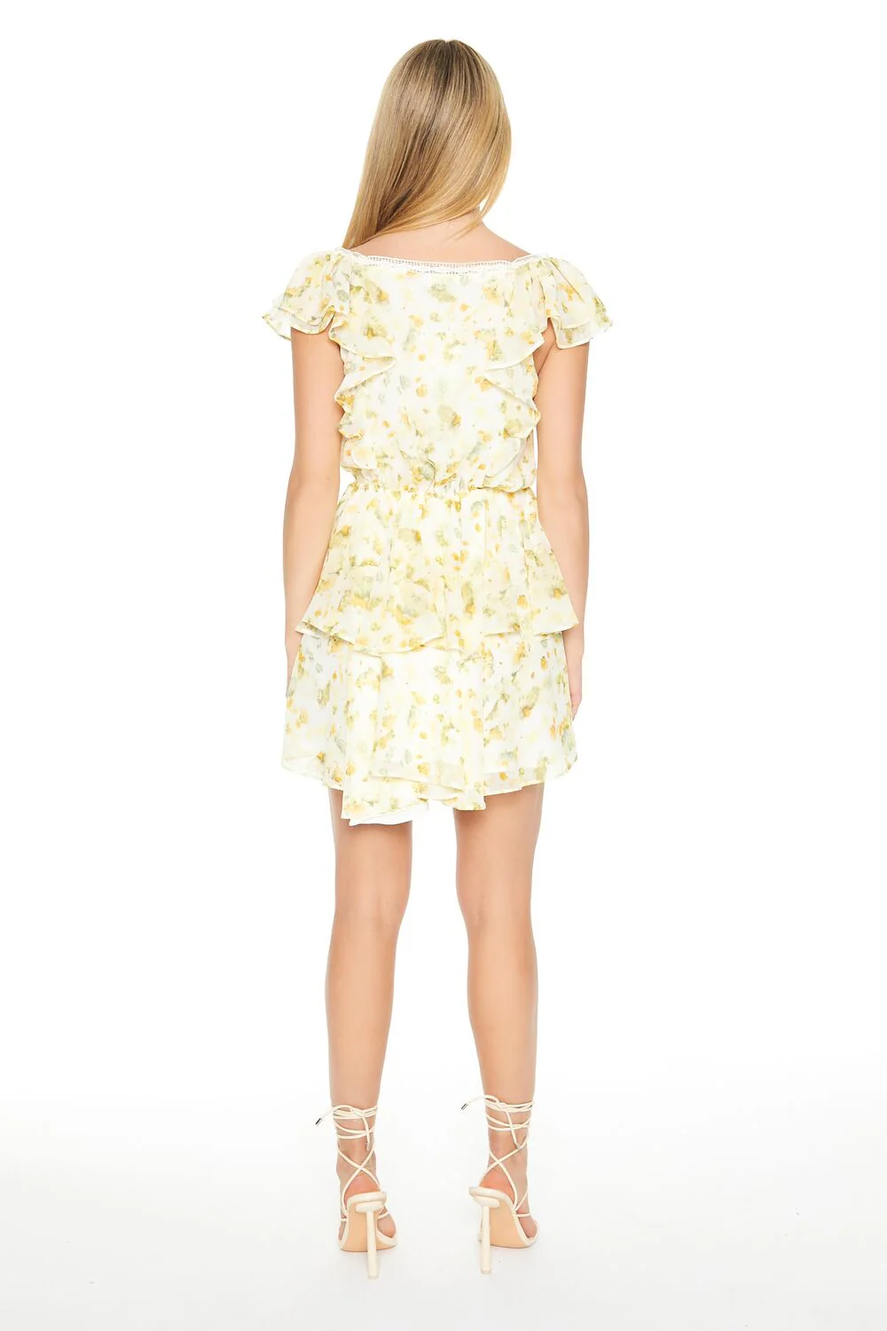 Floral Print Flounce Mini Dress - Image 3
