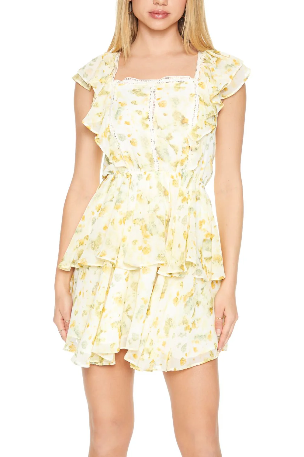 Floral Print Flounce Mini Dress - Image 5