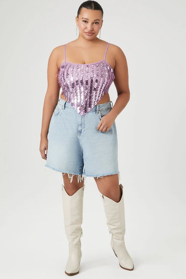 Plus Size Sequin Sweater-Knit Cami - Image 4