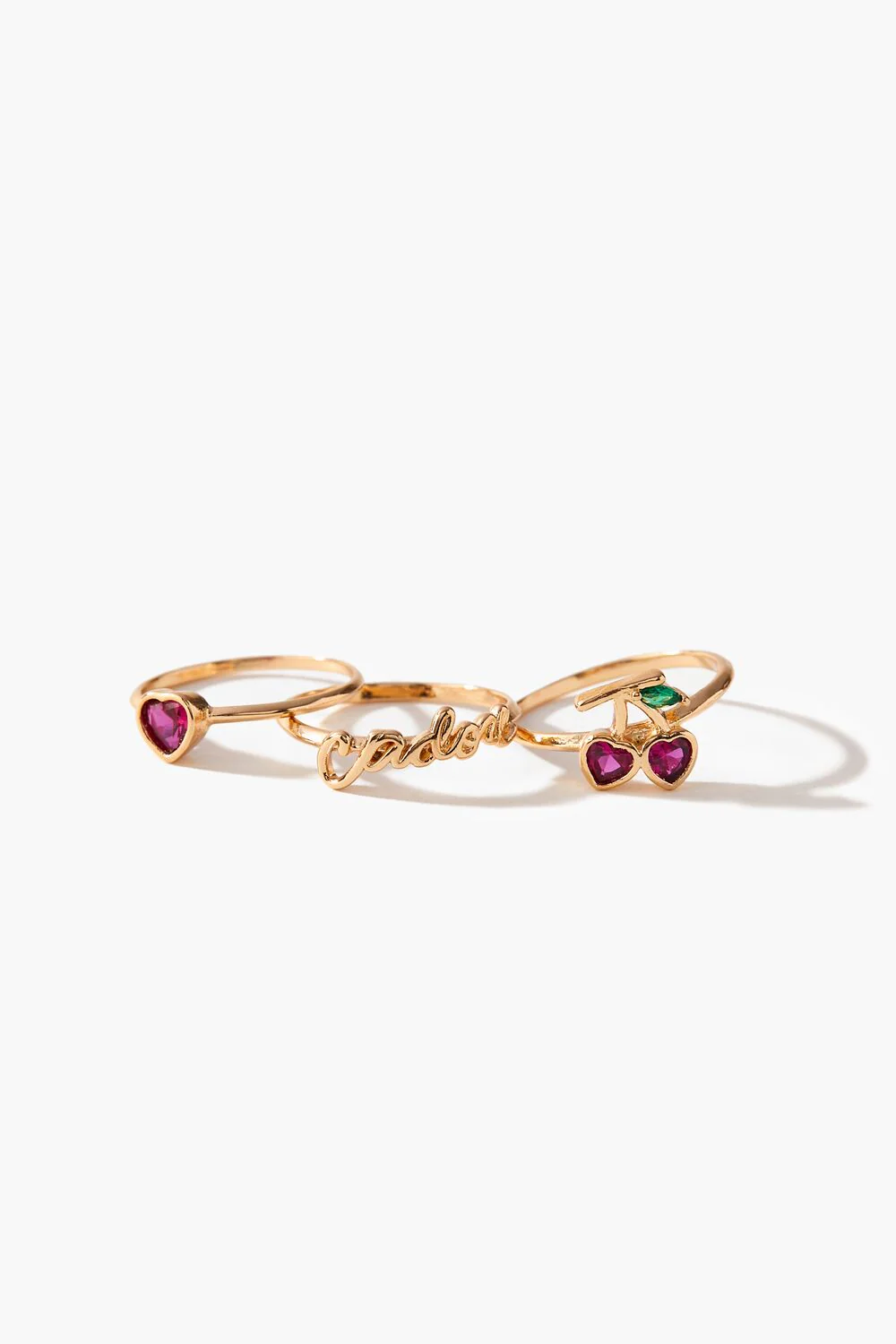 Frasier Sterling Faux Gem Cherry Ring Set - Image 2