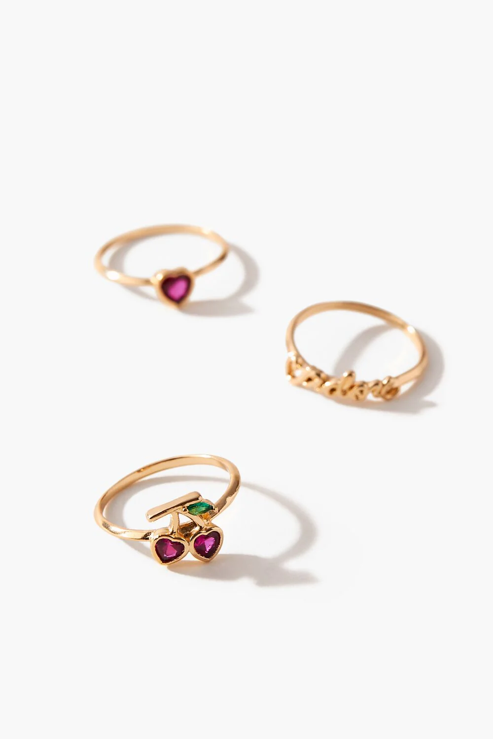 Frasier Sterling Faux Gem Cherry Ring Set - Image 3