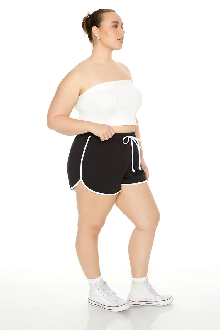 Plus Size French Terry Ringer Shorts - Image 2
