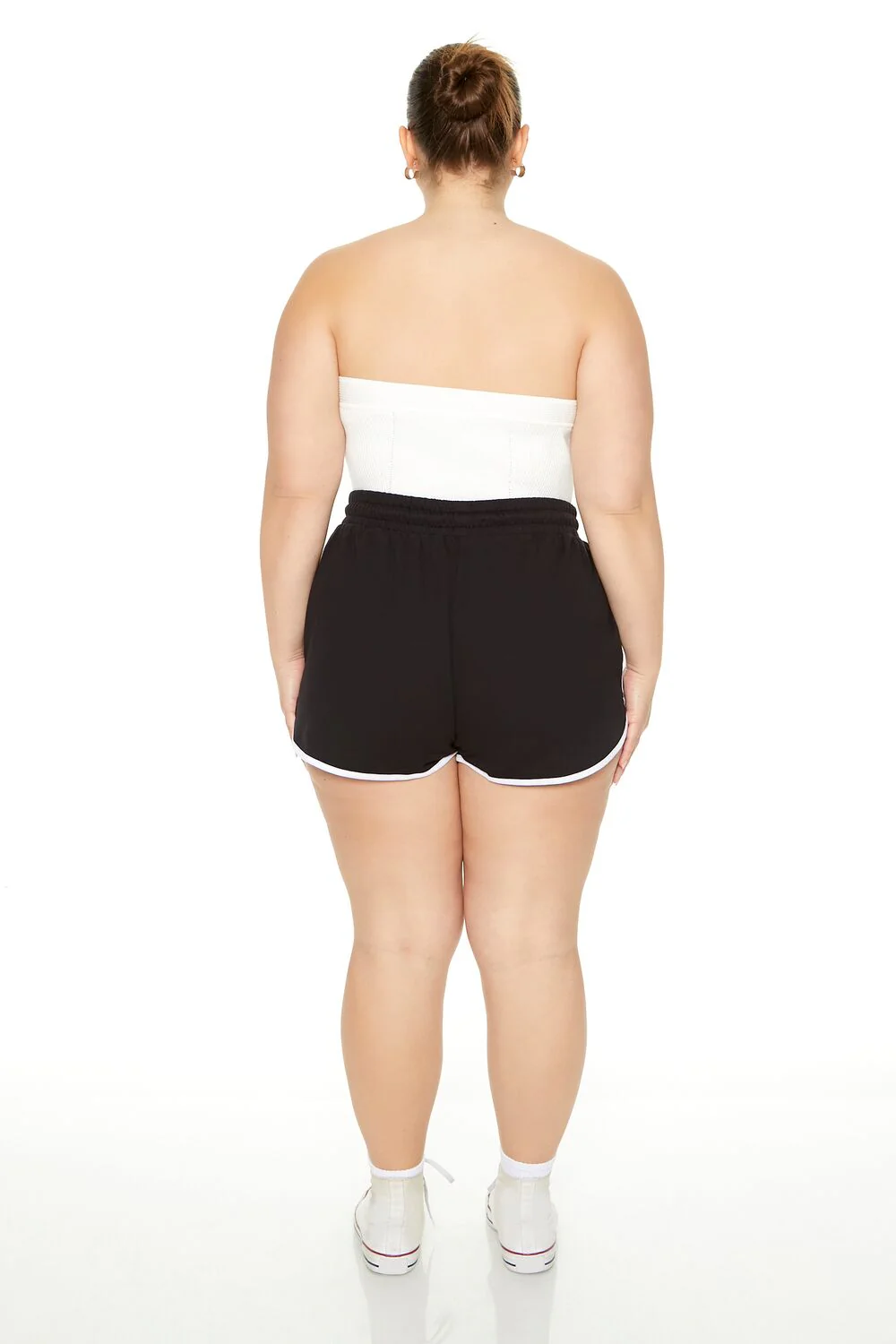 Plus Size French Terry Ringer Shorts - Image 3