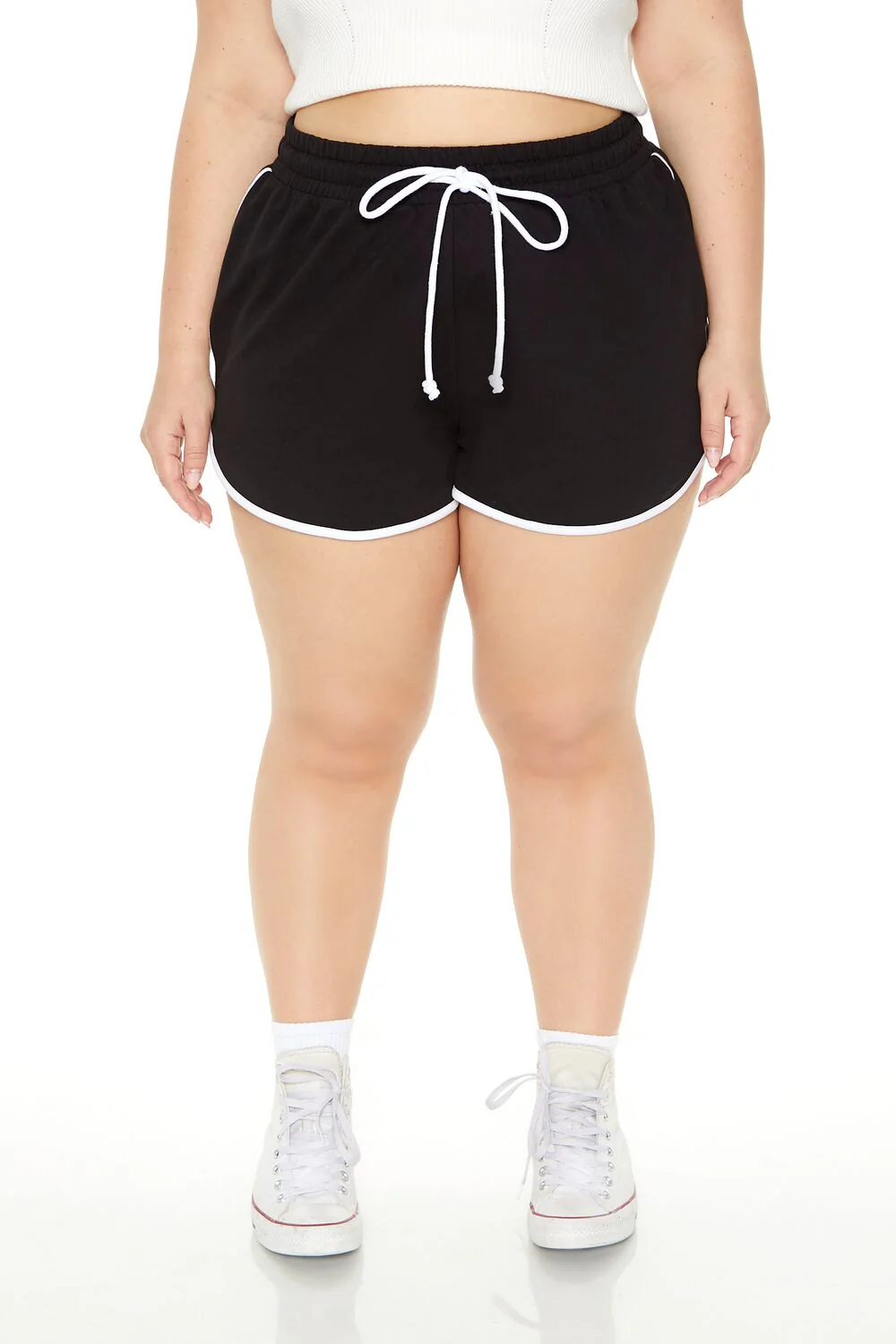 Plus Size French Terry Ringer Shorts - Image 5