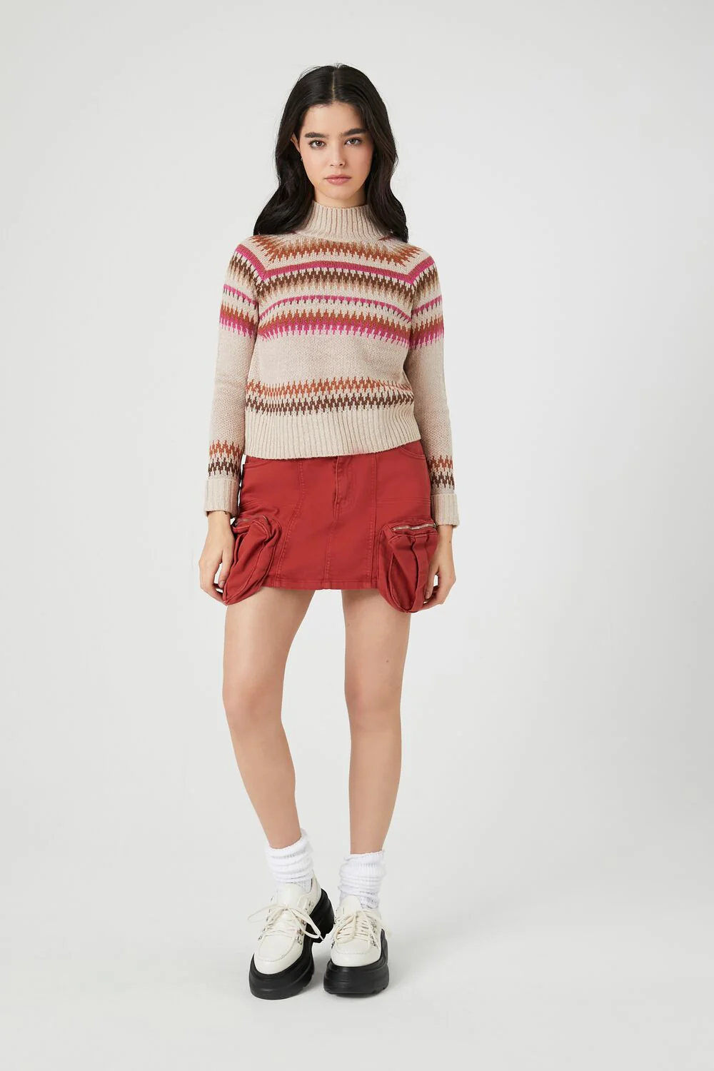 Geo Print Turtleneck Sweater - Image 4