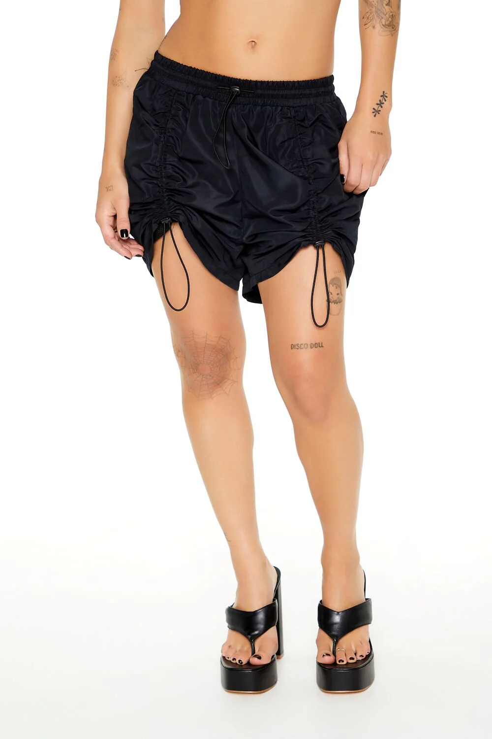 Ruched Toggle Drawstring Shorts - Image 5